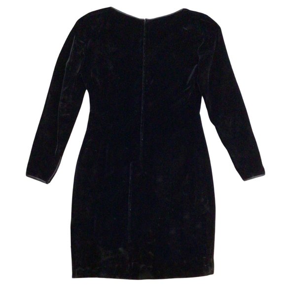 VALENTINO BOUTIQUE VINTAGE BLACK / PINK SATIN BOW DETAIL LONG SLEEVED V-NECK VEL - Picture 2 of 4